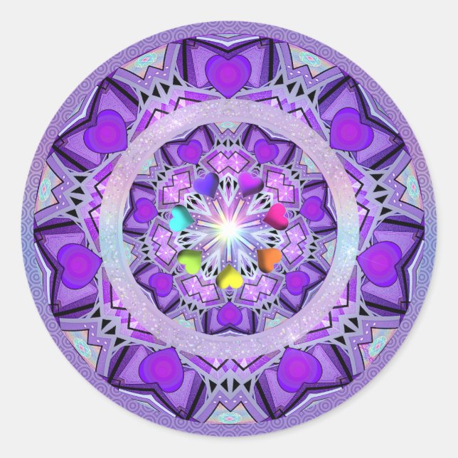 Lila W2 Runder Aufkleber (Vorderseite)