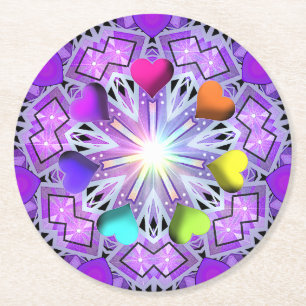 Lila W2 Square Paper Untersetzer