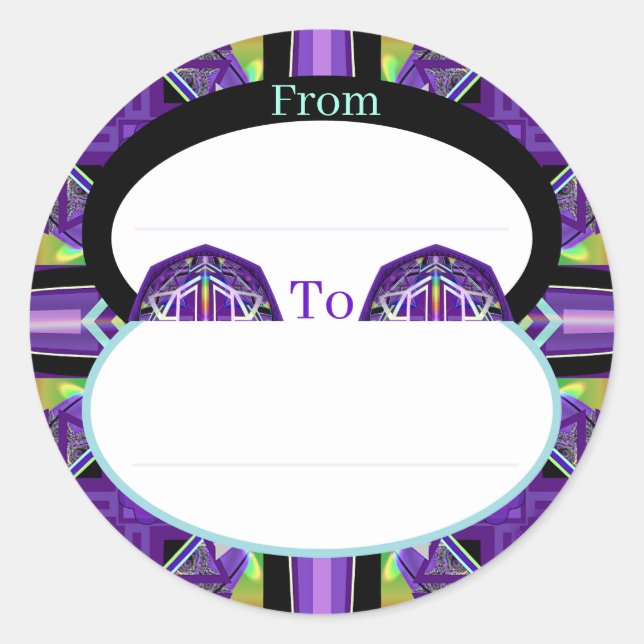 Lila W3 Runder Aufkleber (Vorderseite)