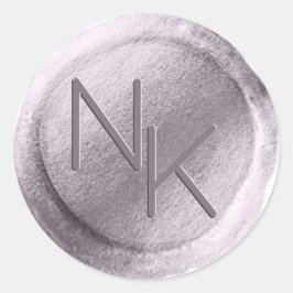 Lila Wachs-Siegel-Initial-Aufkleber Runder Aufkleber