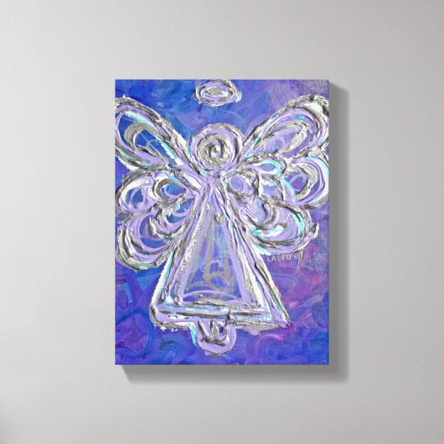 Lila Wächter Angel Art Wrapped Canvas Malerei Leinwanddruck (Vorderseite)