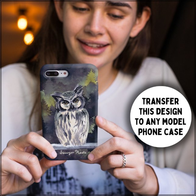 Lila Wald Snowy Owl Individuelle Name Case-Mate iPhone Hülle (Von Creator hochgeladen)