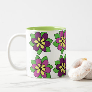 Lila Waldreben-Blüte Zweifarbige Tasse