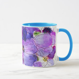 Lila Wallflower Ringer-Tasse Tasse