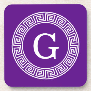 Lila, was für ein erstes Monogramm des griechische Getränkeuntersetzer