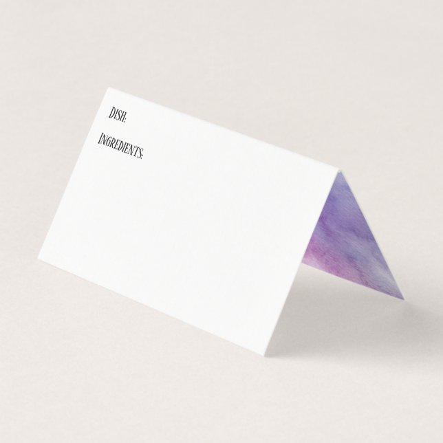 Lila Wash-Aquarell Inside Rezept Zent Cards Visitenkarten (Vorderseite)