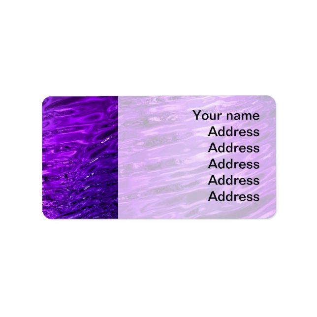 Lila Wasser Adressaufkleber (Vorne)