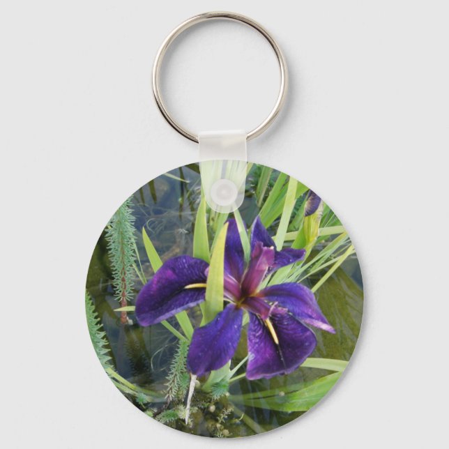 Lila Wasser Iris Schlüsselanhänger (Vorderseite)