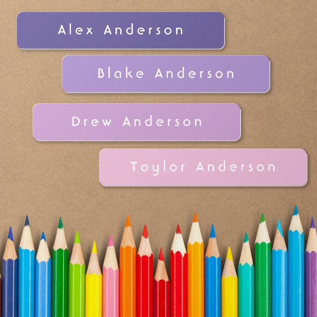 Lila, wasserdichte, klebrige Kid's Labels Etiketten (Von Creator hochgeladen)