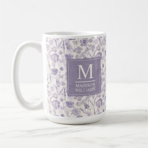 Lila Wasserfarbe Blumen Blumen Muster Kaffeetasse