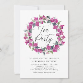 Lila Wasserfarbe Bougainvillea Party Einladung