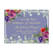 Lila Wasserfarbe der Postkarte Retten Datum