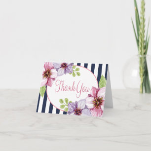 Lila Wasserfarbe Flora Danke Blue Stripes