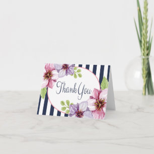 Lila Wasserfarbe Flora Danke Blue Stripes