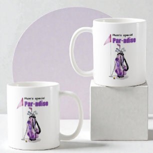 Lila Wasserfarbe Golfbag, Flagge & Ball  Kaffeetasse