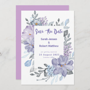 Lila Wasserfarbe Lilac Blume Hochzeit Save The Date