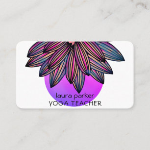 Lila Wasserfarbe Lotus Blume Yoga Medizin Visitenkarte