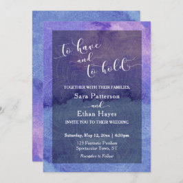 Lila Wasserfarbe Mandala haben und halten Einladung