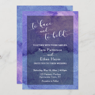 Lila Wasserfarbe Mandala haben und halten Einladung