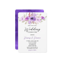 Lila Wasserfarbe Peony Blume Polterabend Inv