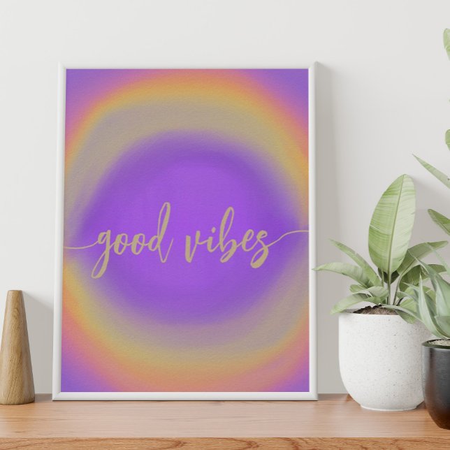 Lila Wasserfarbe Regenbogen gute Vibes Poster (Von Creator hochgeladen)