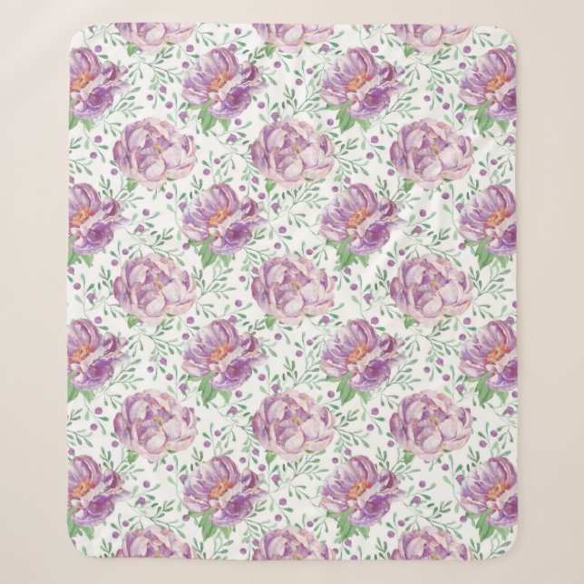 lila Wasserfarbe Sherpadecke (Vorderseite)
