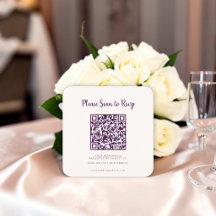 Lila Wasserfarben-Blumenstrauß Scanne zur RSVP-Kar
