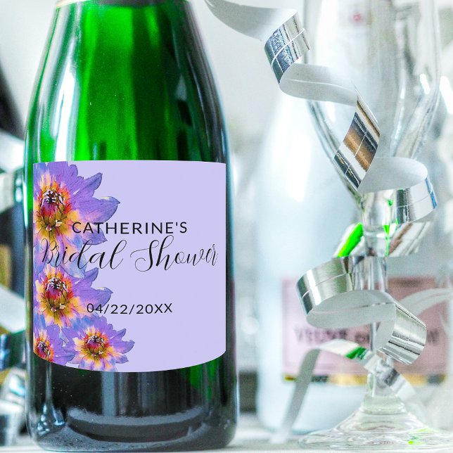 Lila Wasserfarben Blüten Romantisches Brautparty (Von Creator hochgeladen)