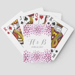 Lila Wasserfarben Chrysanthemum Spielkarten