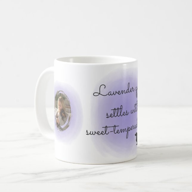 Lila Wasserfarben-Dachshund mit individuellem Name Kaffeetasse (Vorderseite Links)