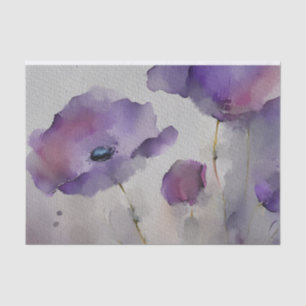 Lila Wasserfarben Mohnblumen Seidenpapier