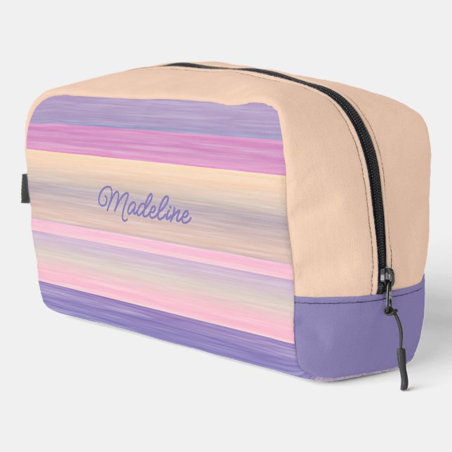 Lila Wasserfarben - Streifen Waschbeutel (Rechte Ecke)