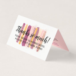 Lila Wasserfarbenfarbe Pinselstriche Danke Karte