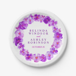 Lila Wasserfarbenkranz Hochzeiten von Tellern Pappteller