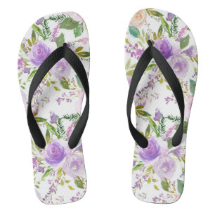 Lila Wasserfarbenmuster Flip Flops