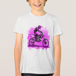 Lila Wasserfarbrad Tri-Blend Shirt