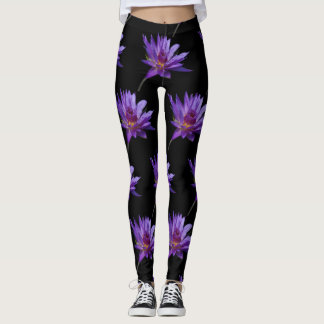 Lila Wasserlilie Lotus Leggings
