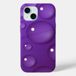 Lila Wassertropfmuster iPhone 15 Hülle