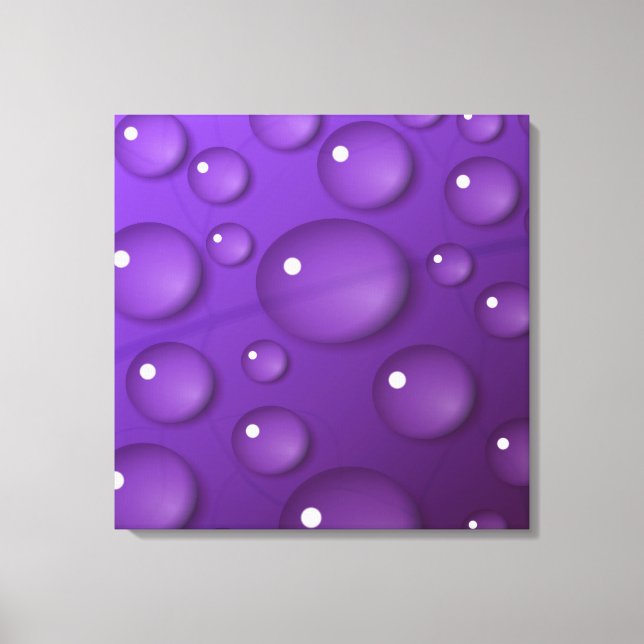 Lila Wassertropfmuster Leinwanddruck (Vorderseite)