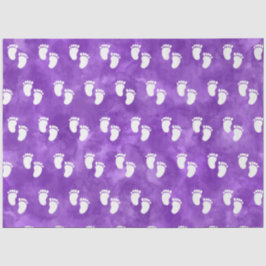 Lila Watercolor Baby Shooting Footprint Muster Seidenpapier