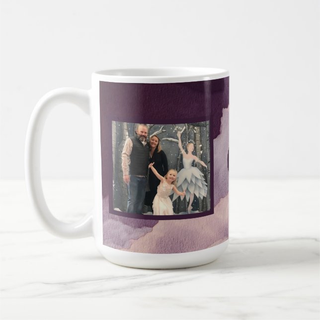 Lila Watercolor bewölkt Foto zwei Kaffeetasse (Links)