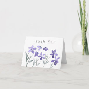 Lila Watercolor-Blumen Dankeskarte