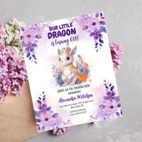 Lila Watercolor Dragon Baby 1. Geburtstag