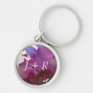 Lila Watercolor-Hintergrund Schlüsselanhänger