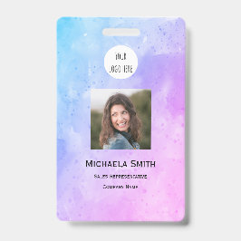 Lila Watercolor-ID-Karte Minimalistischer Mitarbei Ausweis