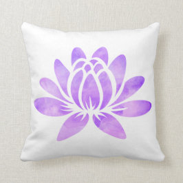Lila Watercolor-Lotos-Blume modern Kissen
