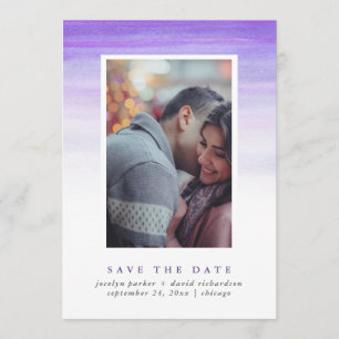 Lila Watercolor Ombre Foto Save the Date