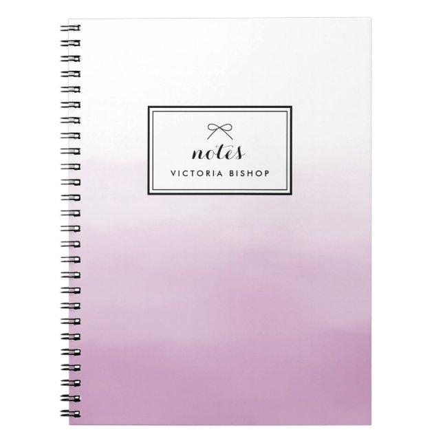 Lila Watercolor Ombre Personalisiert Notizblock (Vorderseite)
