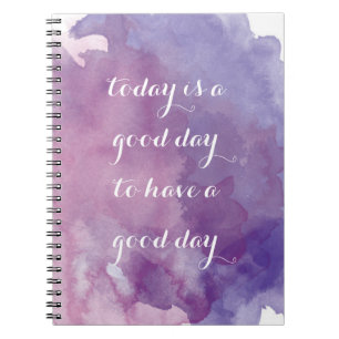 Lila Watercolor-positives Zitat Notizblock
