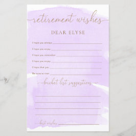 Lila Watercolor-Rentirement-Wünsche